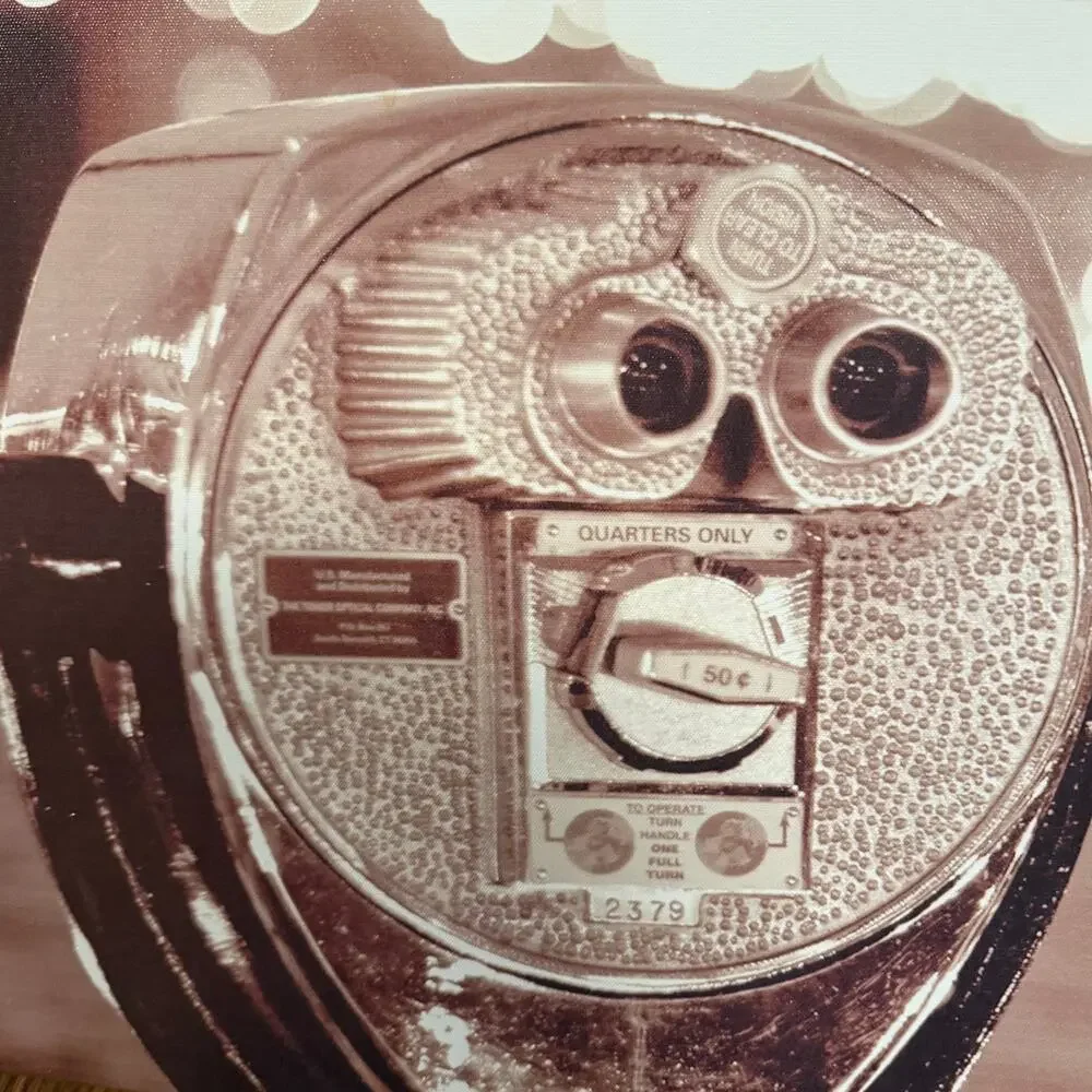 Retro Coin Op Viewer Canvas Wall Art Stretched Panoramic Binoculars Photo Print